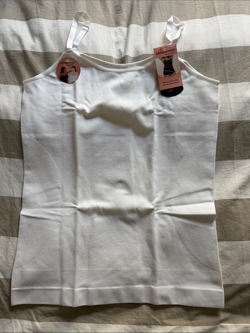 Shapermint White Seamless Cami with Adjustable Straps